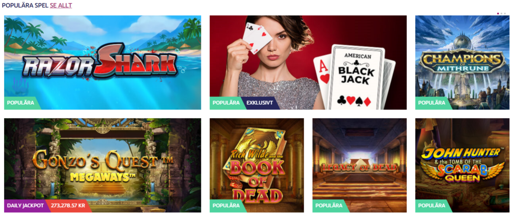 Populära spel på Play Ojo Casino