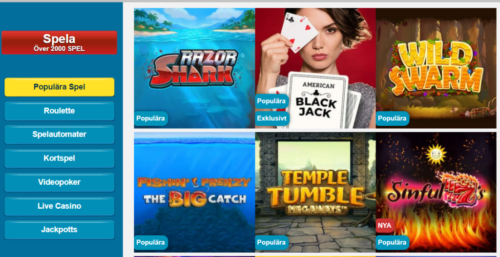 Populära spel på EU Casino