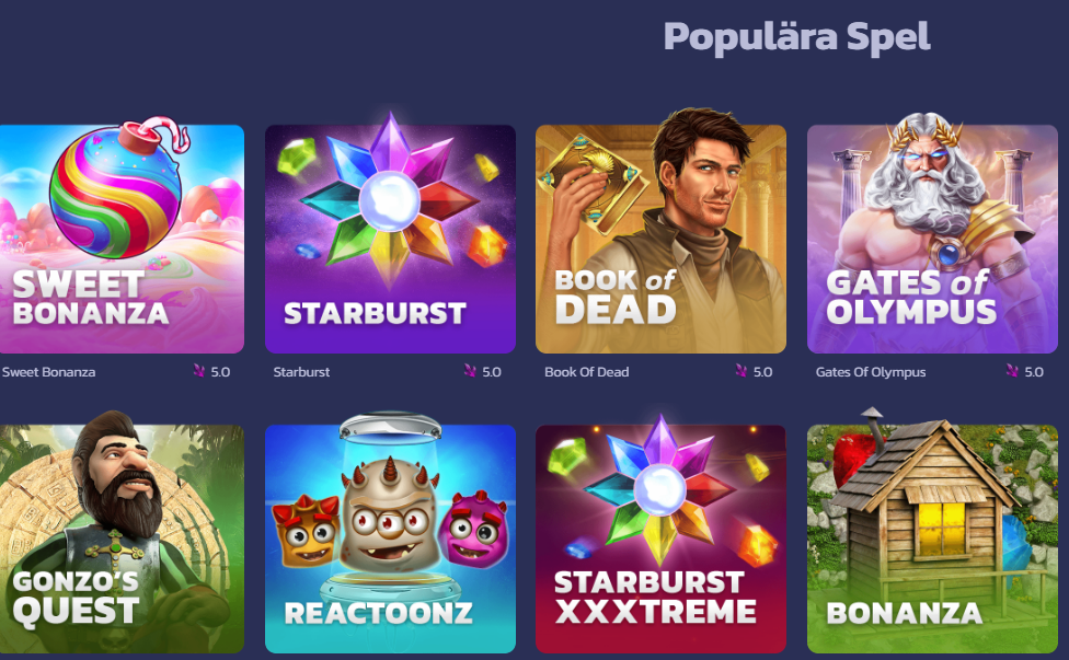 Populära spel på Casino Epic 